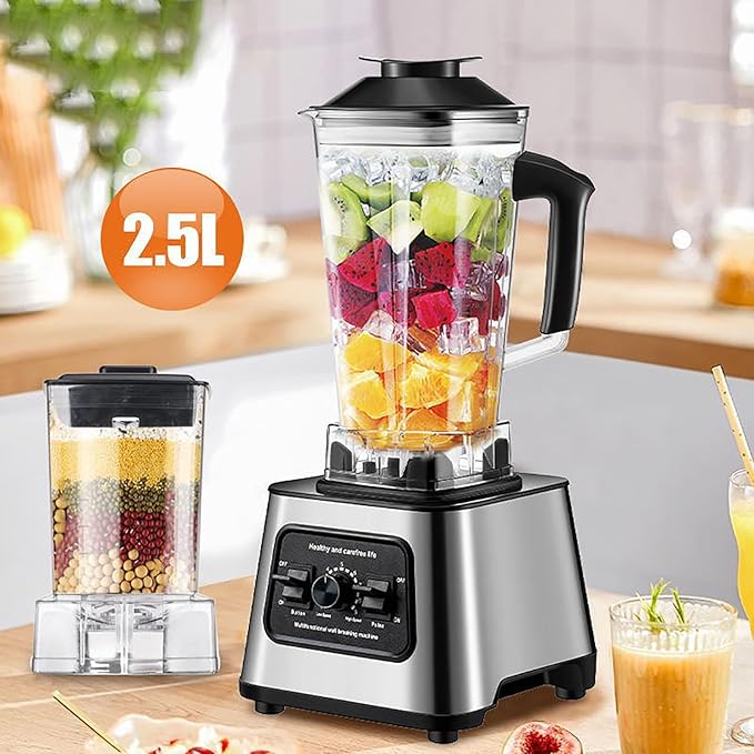 Electric Blender Kitchen Blending Cup 2.5L Portable Food Chopper/grinder Self-cleaning Function Can Make Smoothies and Juices.