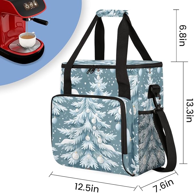 Graffiti Tree Christmas Coffee Maker Carrying Bag Travel Storage Bag Compatible with K-Mini or K-Mini Plus Single Serve Coffee Brewer Carrying Case with Multiple Pockets &amp Shoulder Strap