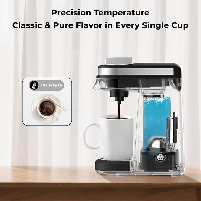 CHULUX Single Serve Coffee Maker for K Capsule Mini Single One Cup Coffee Machine Perfect for Small Space Black