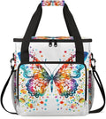 Abstract Butterfly Coffee Maker Carrying Bag Oil Painting Butterfly Travel Storage Bag Compatible with K-Mini or K-Mini Plus Single Serve Coffee Brewer Carrying Case with Pockets &amp Shoulder Stra