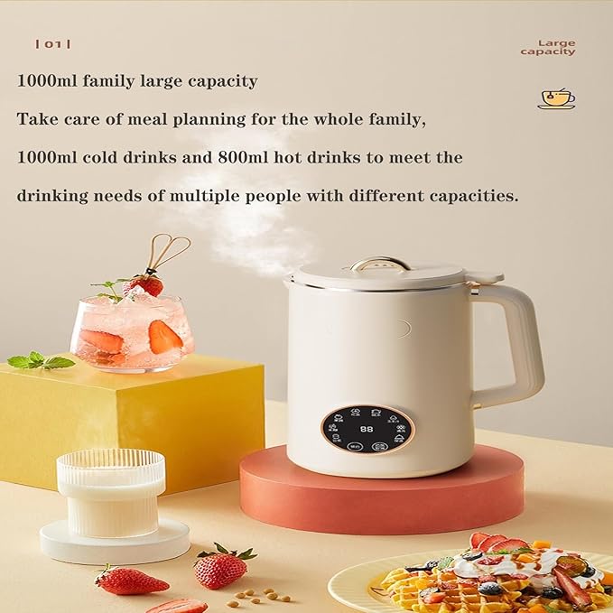 Mini Soybean Milk Maker Portable Soy Milk Machine with 8 Functions Juicer Maker Free Filtering Self Cleaning for Household Green
