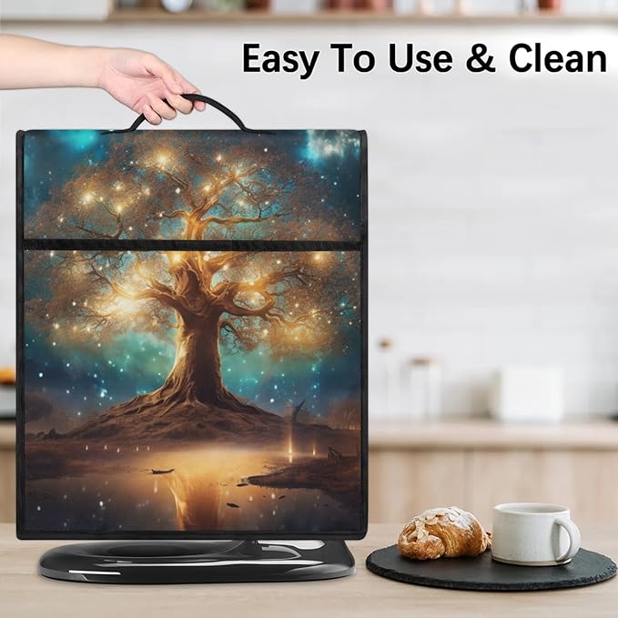 cfpolar Kitchen Aid Mixer Cover Compatible with 6-8 Quarts Tree Of Life Blue Stand Mixer Cover Kitchen Aid Mixers Accessories Appliance Organizer Bag Dust Covers with Zipper Pocket