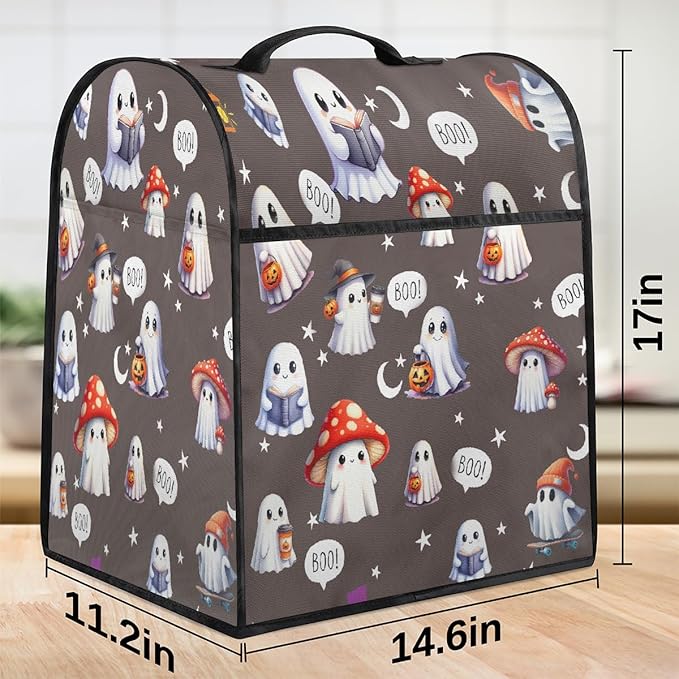 cfpolar Kitchen Aid Mixer Cover Compatible with 6-8 Quarts Halloween Ghosts Pumpkin Stand Mixer Cover Kitchen Aid Mixers Accessories Appliance Organizer Bag Dust Covers with Zipper Pocket
