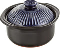 Ginpo Pottery Chrysanthemum Rice Earthenware Pot Banko Ware (5 Cups Cooking Lapis Double Lid) Earthenware Pot Rice Cooking Ginpo Rice Cooker Rice Cooker