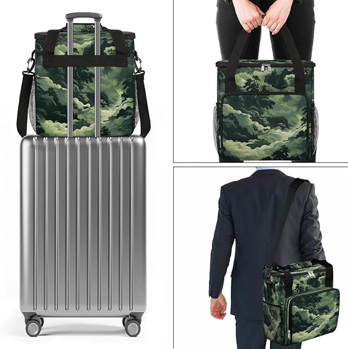 Abstract Camouflage Forest Coffee Maker Carrying Bag for Keurig K-Mini or K-Mini Plus Storage Portable Coffee Maker Travel Bag