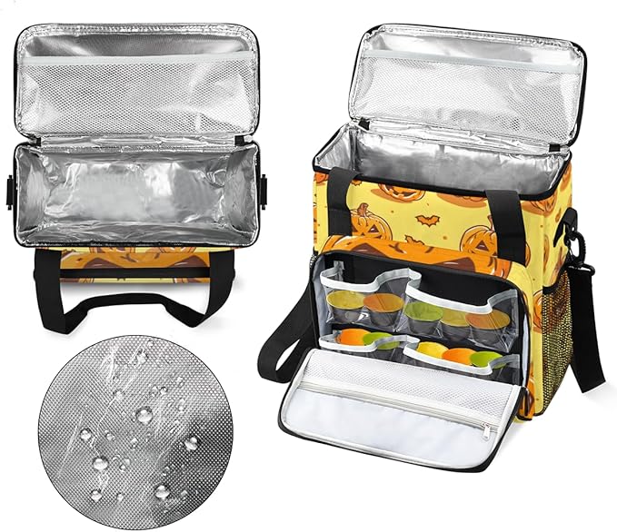 Retro Pumpkin Coffee Maker Carrying Bag Mystical Pumpkin Travel Storage Bag Compatible with K-Mini or K-Mini Plus Single Serve Coffee Brewer Carrying Case with Multiple Pockets &amp Shoulder Strap