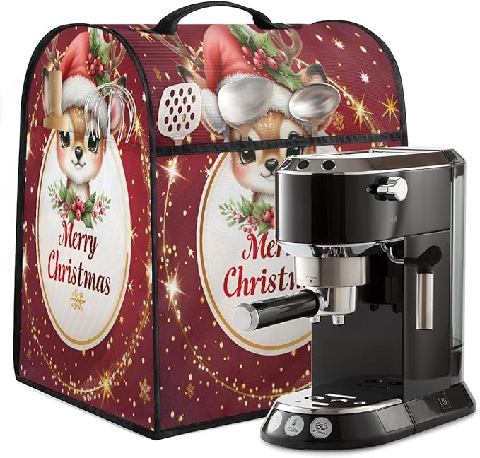 cfpolar Kitchen Aid Mixer Cover Compatible with 6-8 Quarts Christmas Elk Holly Stand Mixer Cover Kitchen Aid Mixers Accessories Appliance Organizer Bag Dust Covers with Zipper Pocket