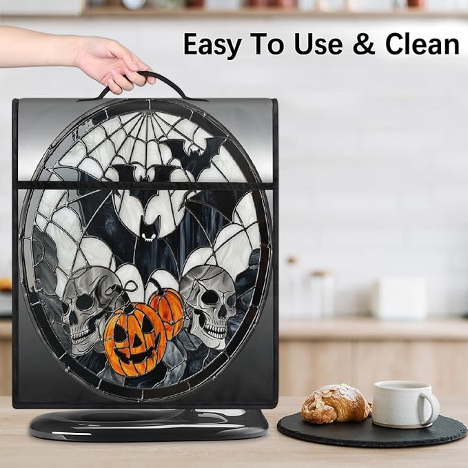 cfpolar Kitchen Aid Mixer Cover Compatible with 6-8 Quarts Halloween Skull Pumpkin Bat Stand Mixer Cover Kitchen Aid Mixers Accessories Appliance Organizer Bag Dust Covers with Zipper Pocket