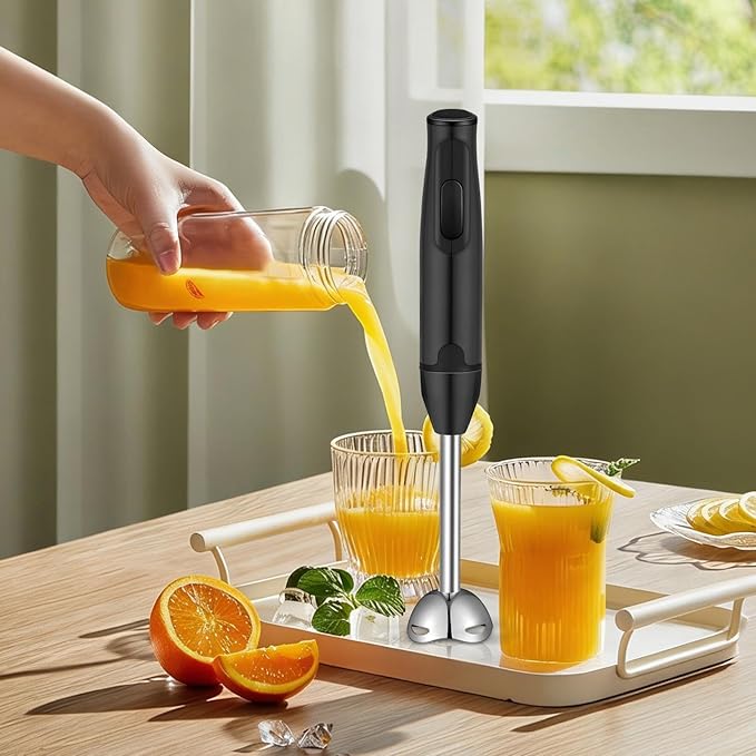 Handheld Electric Mixer 400W Immersion Blender Powerful Food Processor with Stainless Steel Blades Versatile Kitchen for Soup Puree Coffee Milk Drinks Portable Cooking Gadget