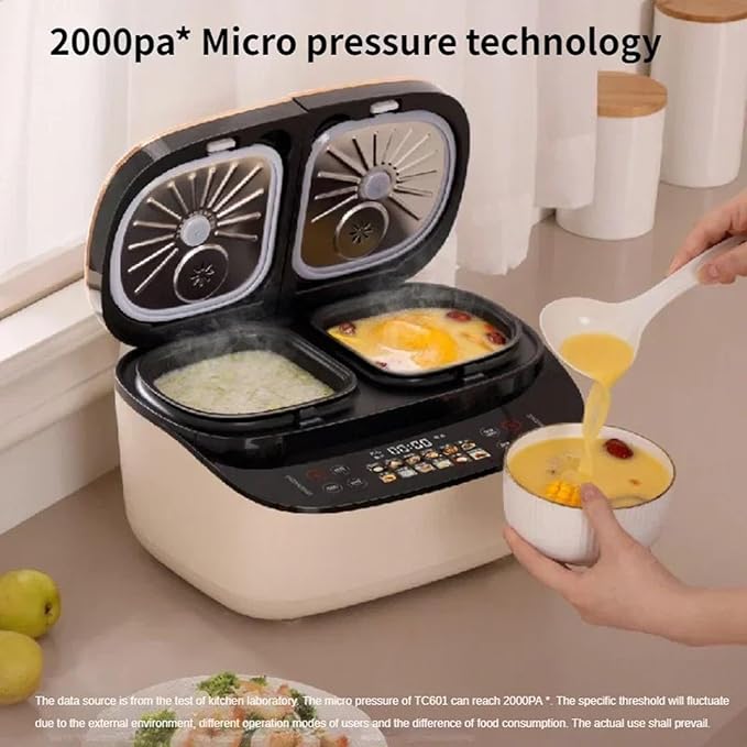 Rice Cookers Double Bile Rice Cooker Intelligent Steaming Pot Soup Cooking One Home Kitchen Multifunctional Electric Lunch Box Rice Maker