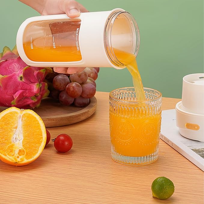 Portable Blender Cup 500ml Miniature Juicer Cup with Straw for Shakes Smoothies Juice Multifunctional Automatic USB Blender Cup