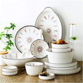 38 Pcs Dinnerware Sets Chinese Style Porcelain Tableware Set With Plates And Bowls White Ceramic Dinner Set For Home Kitchen And Dinning