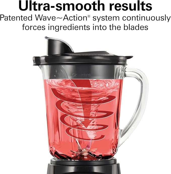 Hamilton Beach Power Elite Wave Action blender-for Shakes &amp Smoothies &amp Portable Blender for Shakes and Smoothies with 14 Oz BPA Free Travel Cup and Lid