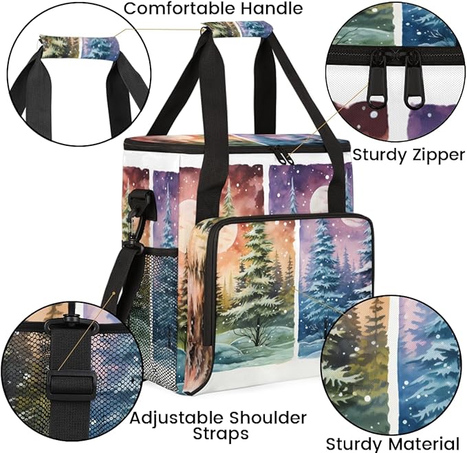 Abstract Tree Coffee Maker Carrying Bag Bright Tree Travel Storage Bag Compatible with K-Mini or K-Mini Plus Single Serve Coffee Brewer Carrying Case with Multiple Pockets &amp Shoulder Strap