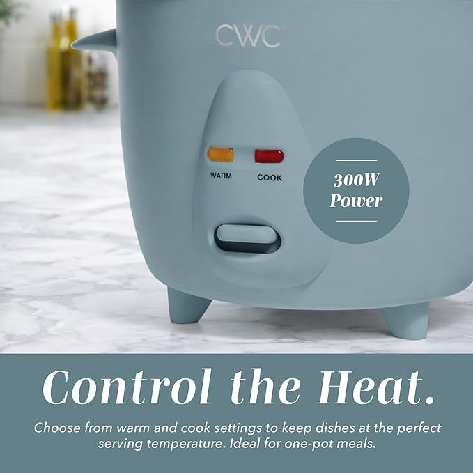 COOK WITH COLOR 6 Cup Rice Cooker 300W - Effortless Cooking and Perfectly Cooks 3 Cups of Raw Rice for 6 Cups of Cooked Rice Slate Blue