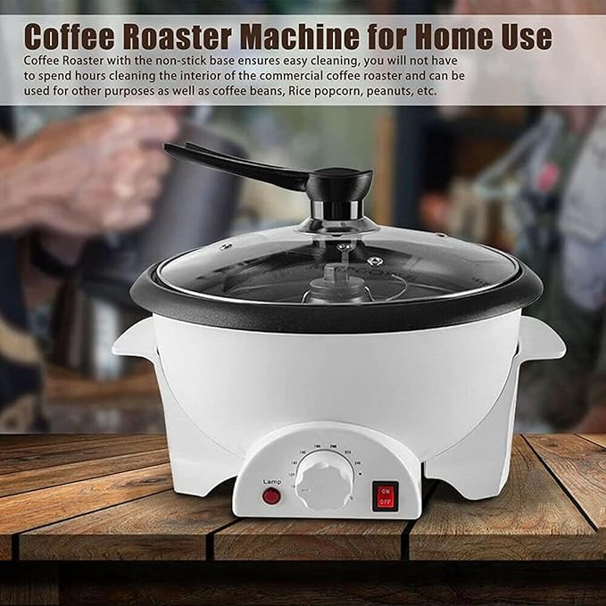 Food Burner Machine/Coffee Bean Maker With A Capacity Of 750G/Electric Coffee Roaster With Non-Stick Coating/Baking Coffee Raw Beans Tea(Temperature 0-240°C)