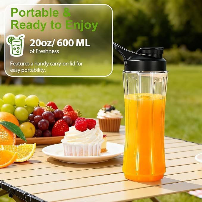 Blender for Smoothies32000 RPM Smoothie Blender Personal Blenders with 6 Sharp Bladewith 20oz Portable Cup and To-Go Lids Self CleaningPortable Juicer for Ice Crushing &amp Milkshakes
