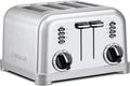 Cuisinart 4 Slice Compact Stainless Steel Toaster with Extra-Wide Slots for Bread French Toast Bagels &amp Pastries Defrost &amp Reheat Functions CPT-180P1 Brushed Stainless Removable Crumb Tr