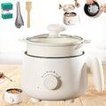 Portable Multifunctional Non-Stick Electric Pot Mini Electric Hot Pot Rice Cooker Non Stick Frying Skillets 3 Heat Settings Steaming Boiling Frying Stir-Frying Dorm Home Travel (With PP plasti
