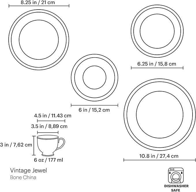 Lenox Vintage Jewel 5 Piece Boxed Set White Dinnerware