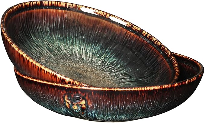 39 oz Ceramic Bowl Set Salad Bowl Pasta Bowl Serving Bowl Dinner Bowl Deep/Wide Plate Microwave Oven and Dishwasher Safe Modern Porcelain Dinnerware 8.8 Inch