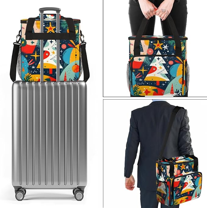 Abstract Tree Coffee Maker Carrying Bag Graffiti Tree Travel Storage Bag Compatible with K-Mini or K-Mini Plus Single Serve Coffee Brewer Carrying Case with Multiple Pockets &amp Shoulder Strap