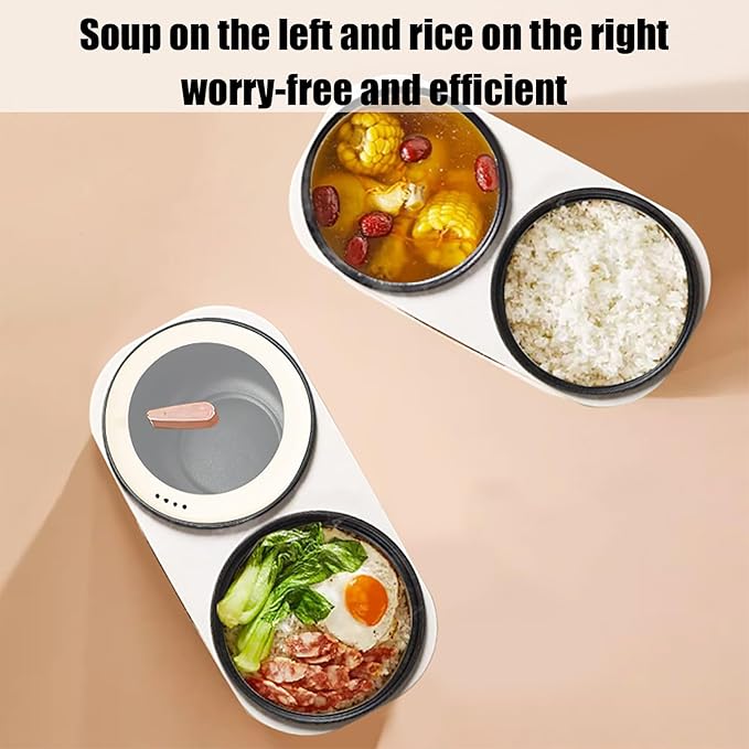Double Spelling Low Sugar Rice Cooker 1.8L+1.8l Double Slow Cooker with 1 Steel Cage 6 Functions 1200W High Power