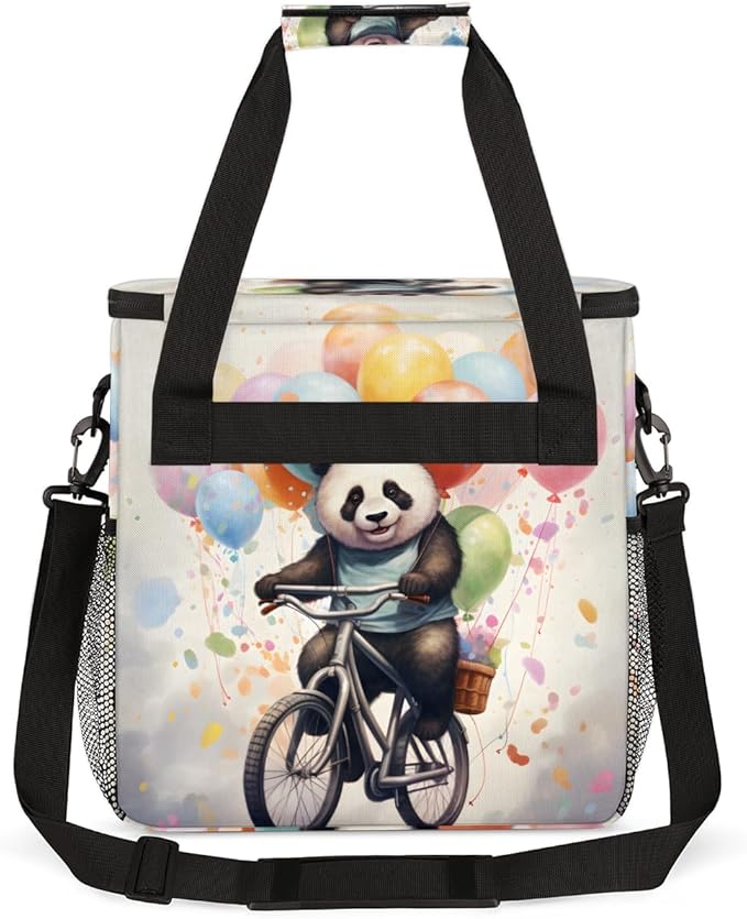 Panda Coffee Maker Carrying Bag Balloon Bicycle Portable Travel Storage Tote Bag Compatible with K-Mini or K-Mini Plus Single Serve Coffee Brewer Carrying Case with Multiple Pockets &amp Shoulder S