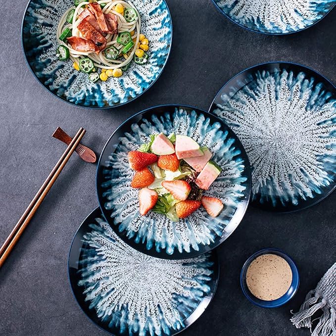 Dishes/Plate/Bowl Set26 Pieces Vintage Look Ceramic Dinner Set Artist Design Porcelain Living Dinnerware Set