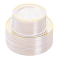 BESTVIP 100PCS Clear Plastic Plate Disposable Party Plates with 50 Dinner and 50 Dessert Plates Plastic Plate for Party Wedding and Birthday
