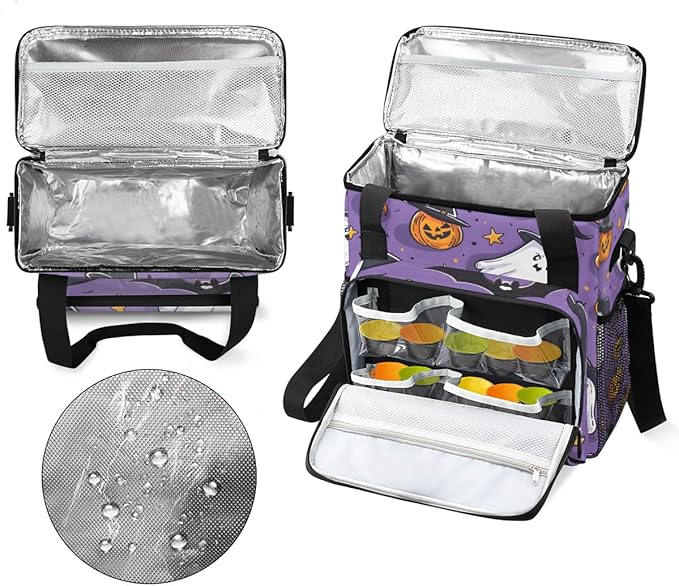 Halloween Pumpkin Coffee Maker Carrying Bag Cute Pumpkin Travel Storage Bag Compatible with K-Mini or K-Mini Plus Single Serve Coffee Brewer Carrying Case with Multiple Pockets &amp Shoulder Strap