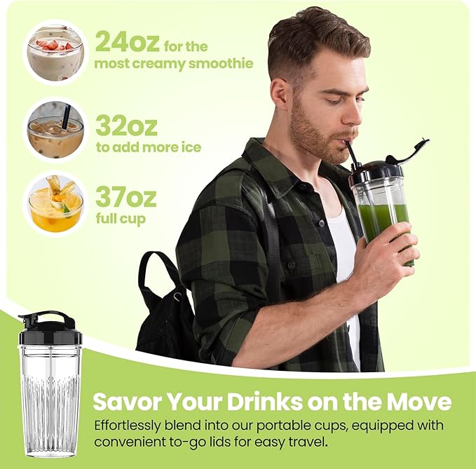 iCucina 1000W Smoothie Blender Family Bundle - Make 4 Drinks at Once &amp Enjoy Together!