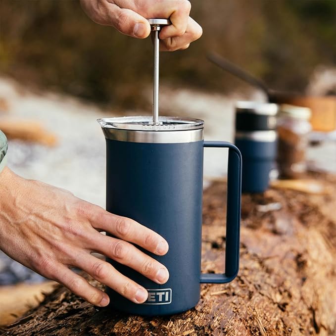 YETI Rambler 34 oz French Press with MagSlider Pitcher Lid Set Navy