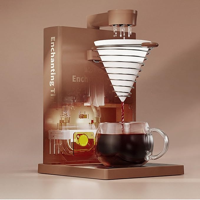 Foldable Pour Over Coffee Machine Electric Detachable Drip Coffee Maker with Stable Heating System for Home Travel Office 7 Holes Book Shaped Brewer for Flavorful Extraction