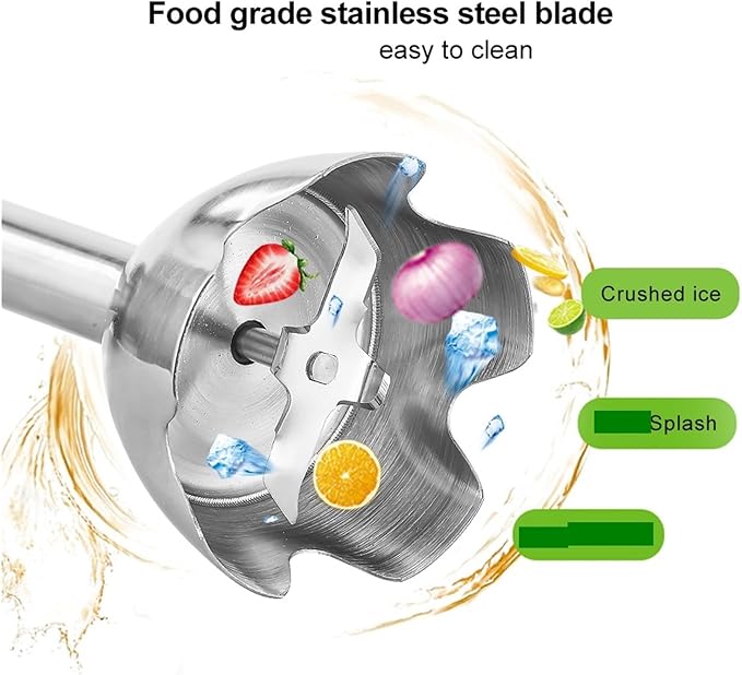 Fit for 4 in 1 High Power 1200W Immersion Hand Stick Blender Mixer with Chopper and Smoothie Cup - Stainless Steel Ice Blades for Effortless Blending