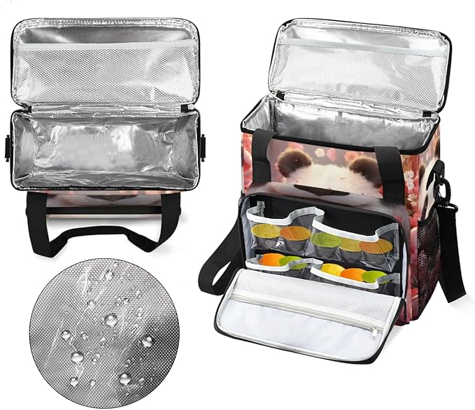 Panda Coffee Maker Carrying Bag Rose Flower Portable Travel Storage Tote Bag Compatible with K-Mini or K-Mini Plus Single Serve Coffee Brewer Carrying Case with Multiple Pockets &amp Shoulder Strap
