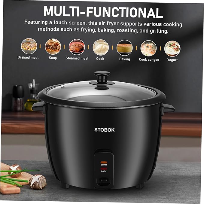 NUOBESTY Compact Electric Rice Cooker with Clear Lid Space-saving Household Stew Pot for Rice Porridge and Efficient Cooking Easy Single-button Operation Portable Kitchen Appliance with US