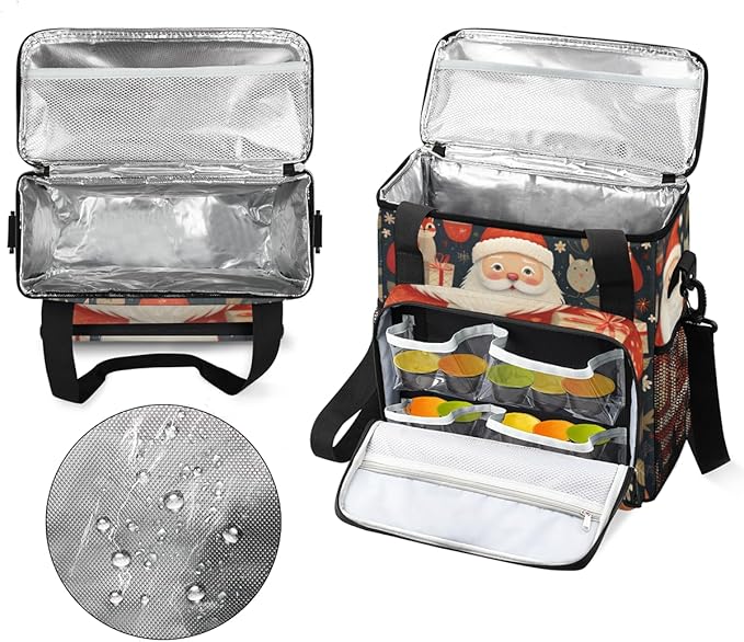 Colorful Santa Claus Coffee Maker Carrying Bag Mystical Santa Claus Travel Storage Bag Compatible with K-Mini or K-Mini Plus Single Serve Coffee Brewer Carrying Case with Pockets &amp Shoulder Stra