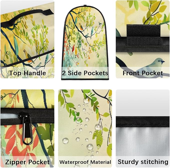 cfpolar Kitchen Aid Mixer Cover Compatible with 6-8 Quarts Animal Bird Leaves Stand Mixer Cover Kitchen Aid Mixers Accessories Appliance Organizer Bag Dust Covers with Zipper Pocket