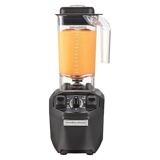 Hamilton Beach Commercial HBH455 Tango High-Performance Blender 2.4 Horsepower 48 Ounce Capacity Adjustable Timer BPA-Free Stackable Co-Polyester Container NSF Certified