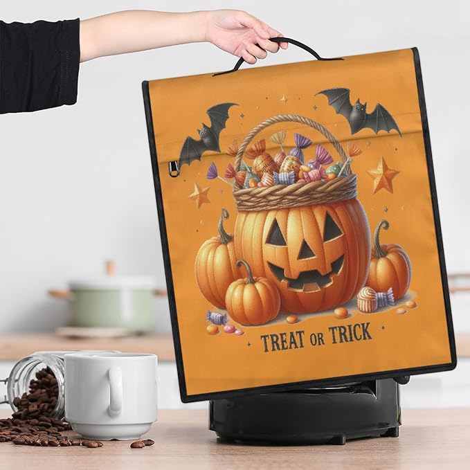 cfpolar Kitchen Aid Mixer Cover Compatible with 6-8 Quarts Halloween Pumpkin Candy Bats Stand Mixer Cover Kitchen Aid Mixers Accessories Appliance Organizer Bag Dust Covers with Zipper Pocket