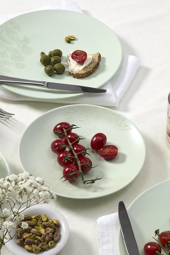 Oneida 897395 Roseto 12-Piece Dinnerware Set Soft Sage