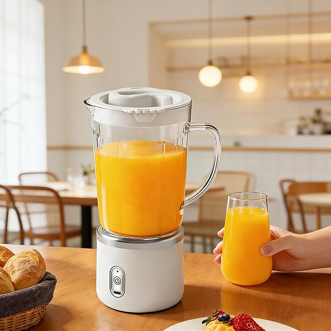 Upgraded Electric Juicer: Wireless &amp Portable 800mL Desktop Blender with High Power Detachable Cup &amp Easy-Clean Design. Ideal for Fresh Homemade Juices Perfect for Home Kitchens and Offices