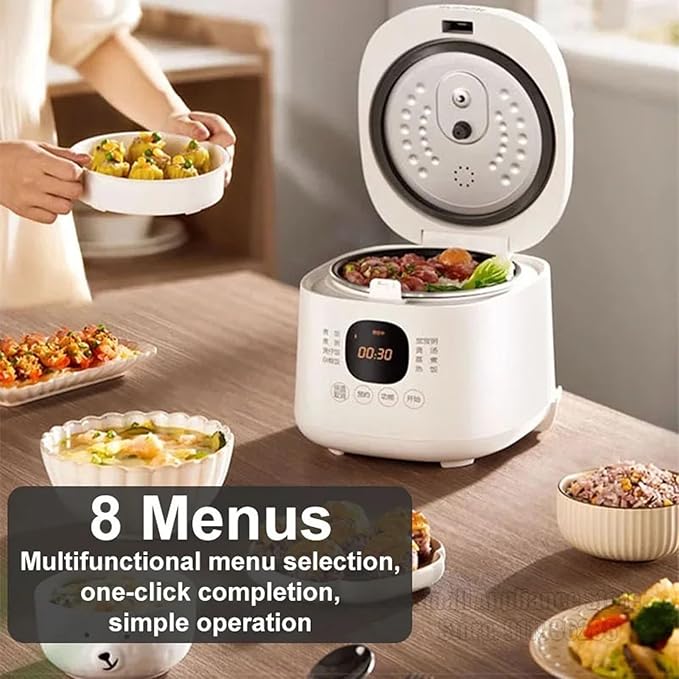 Rice Cookers Mini Smart Rice Cooker Multifunctional Adjustable Electric Cooker 2L Capacity for 1-4 People Rice Maker