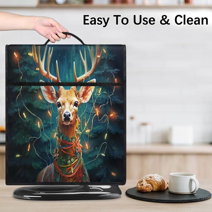 cfpolar Kitchen Aid Mixer Cover Compatible with 6-8 Quarts Animal Deer Christmas Stand Mixer Cover Kitchen Aid Mixers Accessories Appliance Organizer Bag Dust Covers with Zipper Pocket
