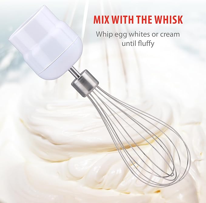 Alpina Hand Blender with Accessories Mini Chopper Blender Arm Blender Multifunction 400W White