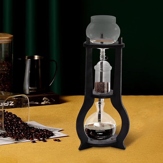Iced Coffee Cold Brew Drip Tower Coffee Maker Wooden 6-8 cupGrey