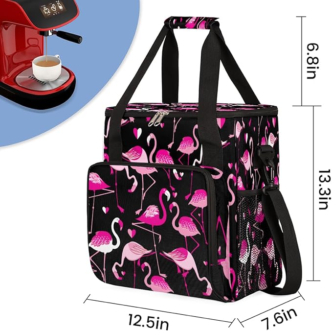 cfpolar Coffee Maker Storage Bag Waterproof Travel Carrying Storage Tote Bag Organizer Case Compatible with K-Mini or K-Mini Plus And Suitable for Other Accessories With Pockets for K-Cup Pods