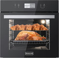 24 Inch Electric Wall Oven ETL Certified GASLAND 2.6 Cu.ft Built-in Single Wall Oven 12 Cooking Functions 3D Heating Convection Oven with Rotisserie Touch Control Safety Lock Black