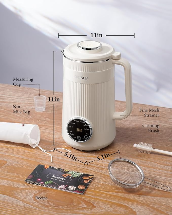8 in 1 Nut Milk Maker Blender 32oz Homemade Soy Almond Oat Coconut Plant Based and Non Dairy Beverages Automatic Soybean Machine With Delay Start/Keep Warm/Boil Water Cream